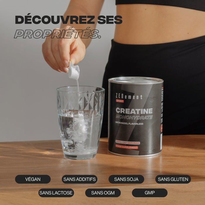 Créatine monohydrate pure en poudre - 500g