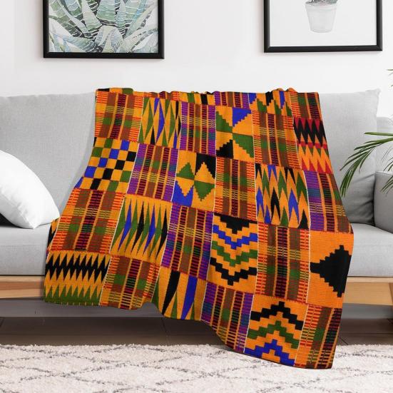 Фланелевое плед Кенте с африканским tribal этническим принтом, плед-покрывало, геометрический, разноцветный, уютный плед для мужчин, женщин, детей, декор для дома, дивана, кровати