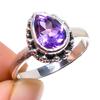 Ювелирное кольцо из серебра 925 пробы с натуральным африканским аметистом, размер 7,5 I9w37