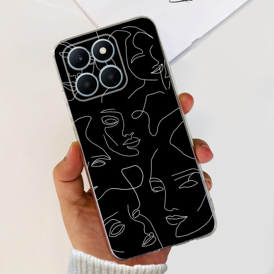 For Honor X6a Phone Case HonorX6a X 6A 4G WDY-LX1 Cute Butterfly Flower Painted Soft Silicone TPU Back Cover Bumper