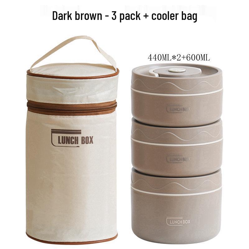 Двухслойный ланч-бокс из нержавеющей стали 304 с крышкой для офисных работников и студентов