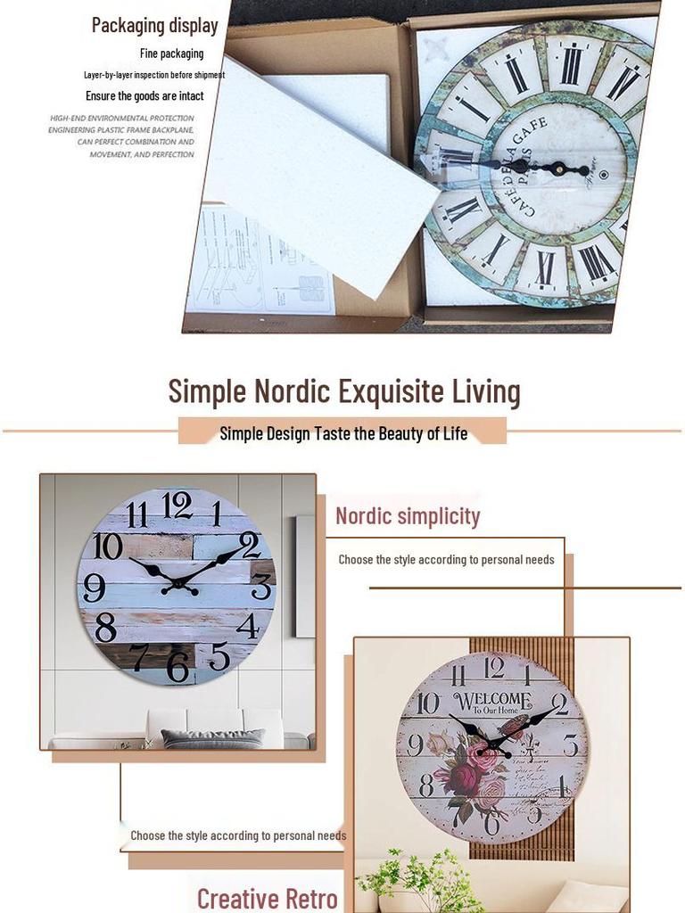 14" Религиозные Креативные Деревянные Настенные Часы - МДФ Бесшумные Декоративные Часы
