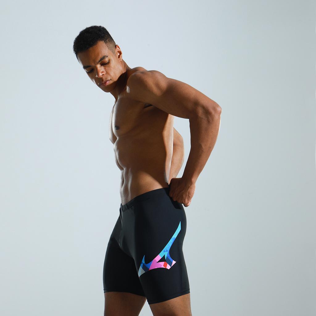 Mizuno Профессиональные мужские шорты для плавания с квадратным кроем, быстросохнущие эластичные купальники, мужские купальники, черные N2CB1106