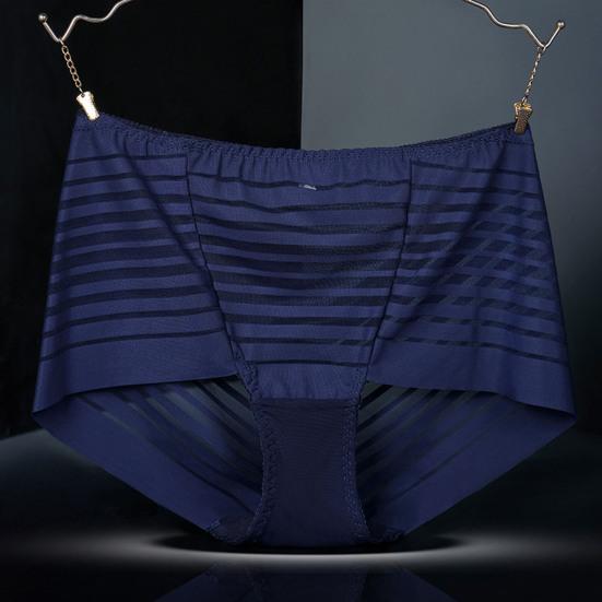 Women Sexy Striped Mesh Sheer Panties High Waist Seamless Underwear