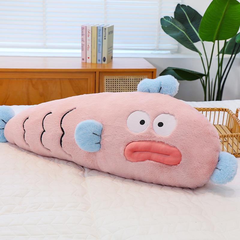 90см Большой размер Уродливая рыба Длинная подушка-валик Кукла Плюшевая игрушка Плюшевая подушка Подарок на день рождения для девочек Смешной Уродливый Милый Украшение комнаты Подарок