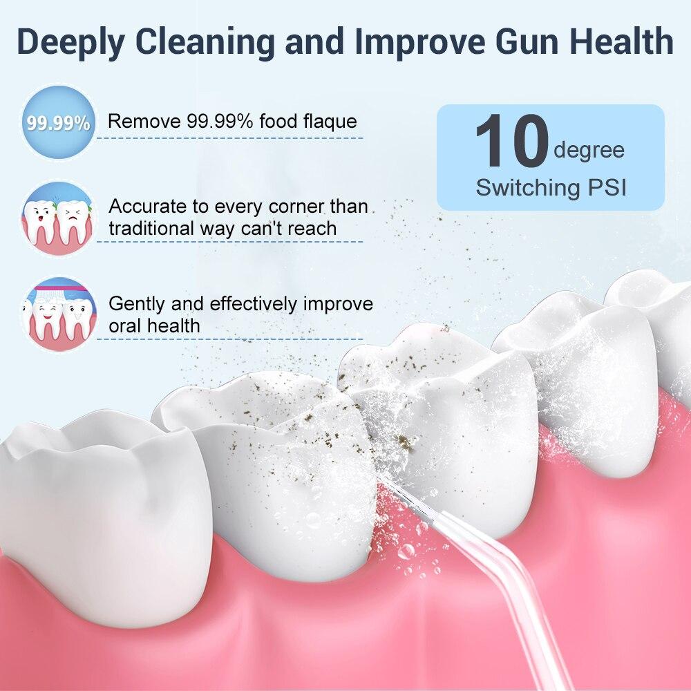 Ирригатор для полости рта, USB перезаряжаемый, 10 уровней, ирригатор для воды, портативный стоматологический водоструйный резервуар для воды, 600 мл, бытовой очиститель зубов