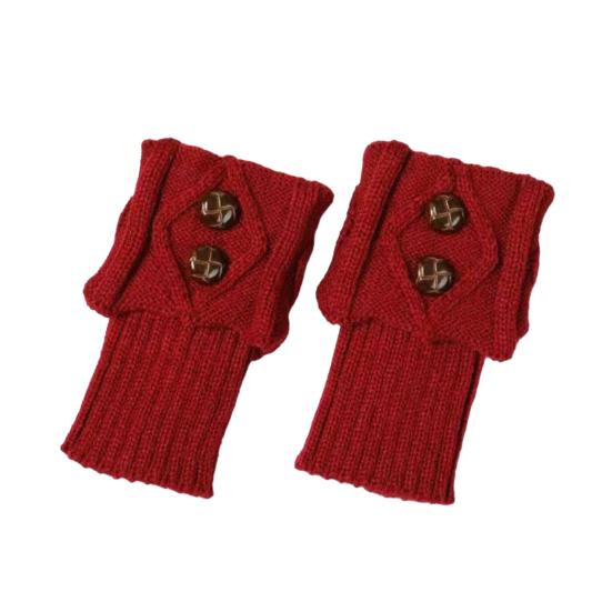 Women Leg Warmers Knitted Gaiters with Buttons Warm Boot Cuff Sock Girl Short Boot Cuffs for Autumn Winter Daily Outings Street Dating