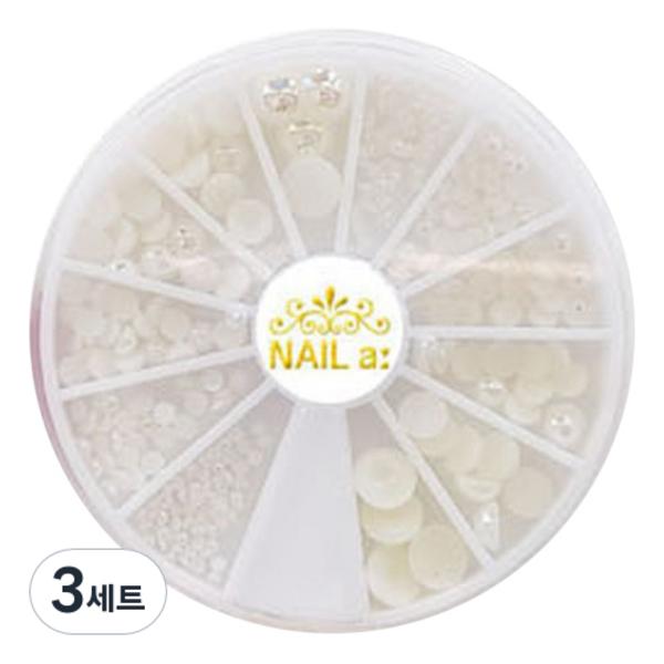 Nail Room Nail Stone Parts Set, 016 Pearl Mix Stone, 3 Sets