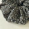 French Vintage Floral Print Hair Scrunchies Oversized Ruched Ponytail Holder Pastoral Style Elastic Hair Ties For Thick Hair