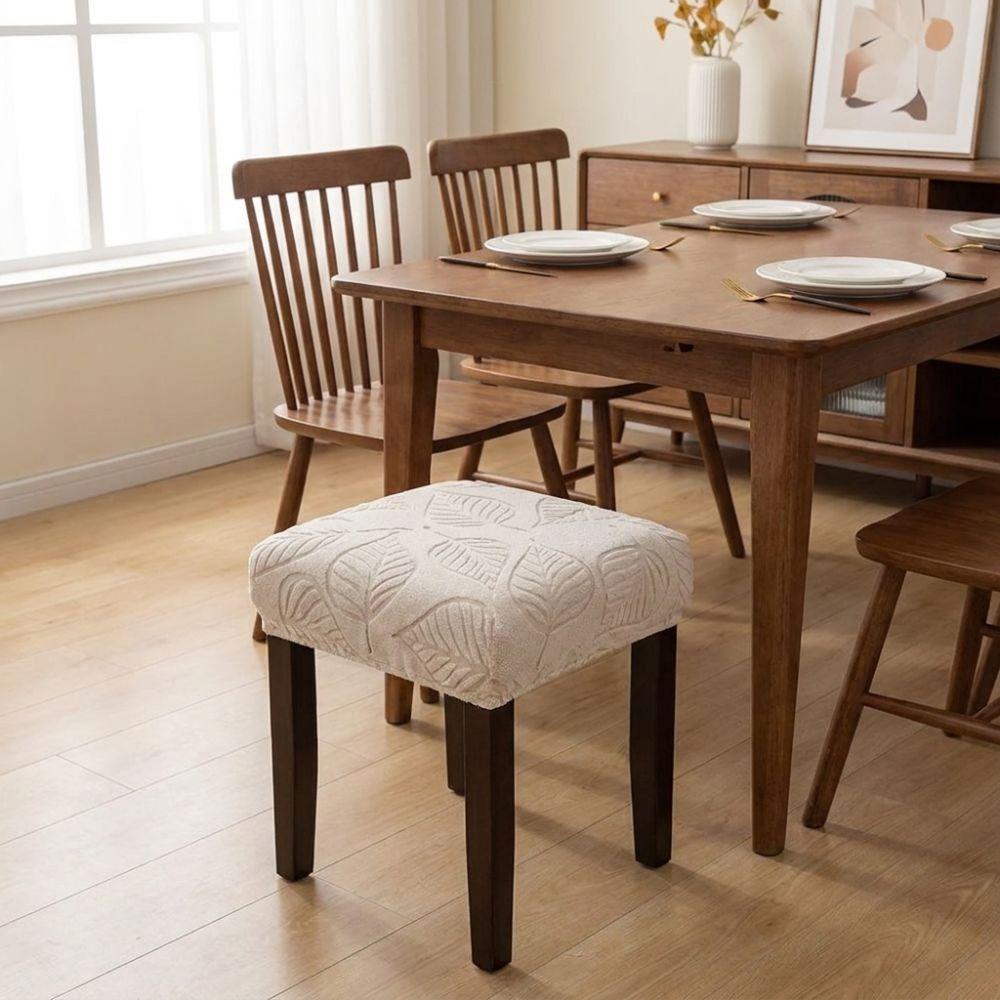 Breathable Dining Chair Cover Elastic Stool Cover Solid Color Chair Protective Cover Home
