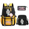 3Pcs/set Cute  Printed Backpack with Shoulder Bag Pencil Case Schoolbag Teenager Student Boy Girl Large Capacity Bookbag