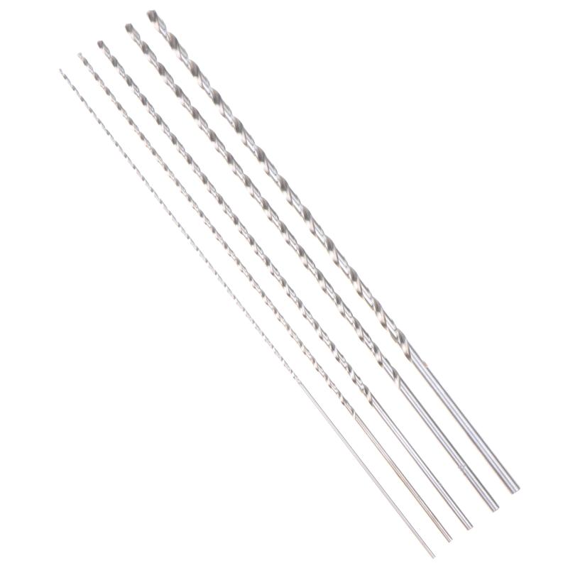 Silver 2mm/3mm/4mm/5mm/6mm Extra Long HSS Drilling Straight Shank Drill Bits Parts Cutter Drilling Kit For Wood SteelMetal Alloy