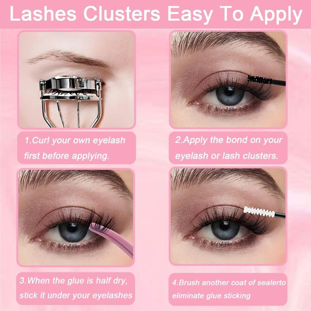 Natural Look 3D Faux Mink Lash 3D Volume DIY Lash Extension Kit False Eyelashes Makeup Enhancement