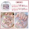 24pcs/set Press On Nails A Variety of Handmade Nail Art Butterfly Flower Wear Finished Nail Stickers Large Diamond Glitter Nail Stickers