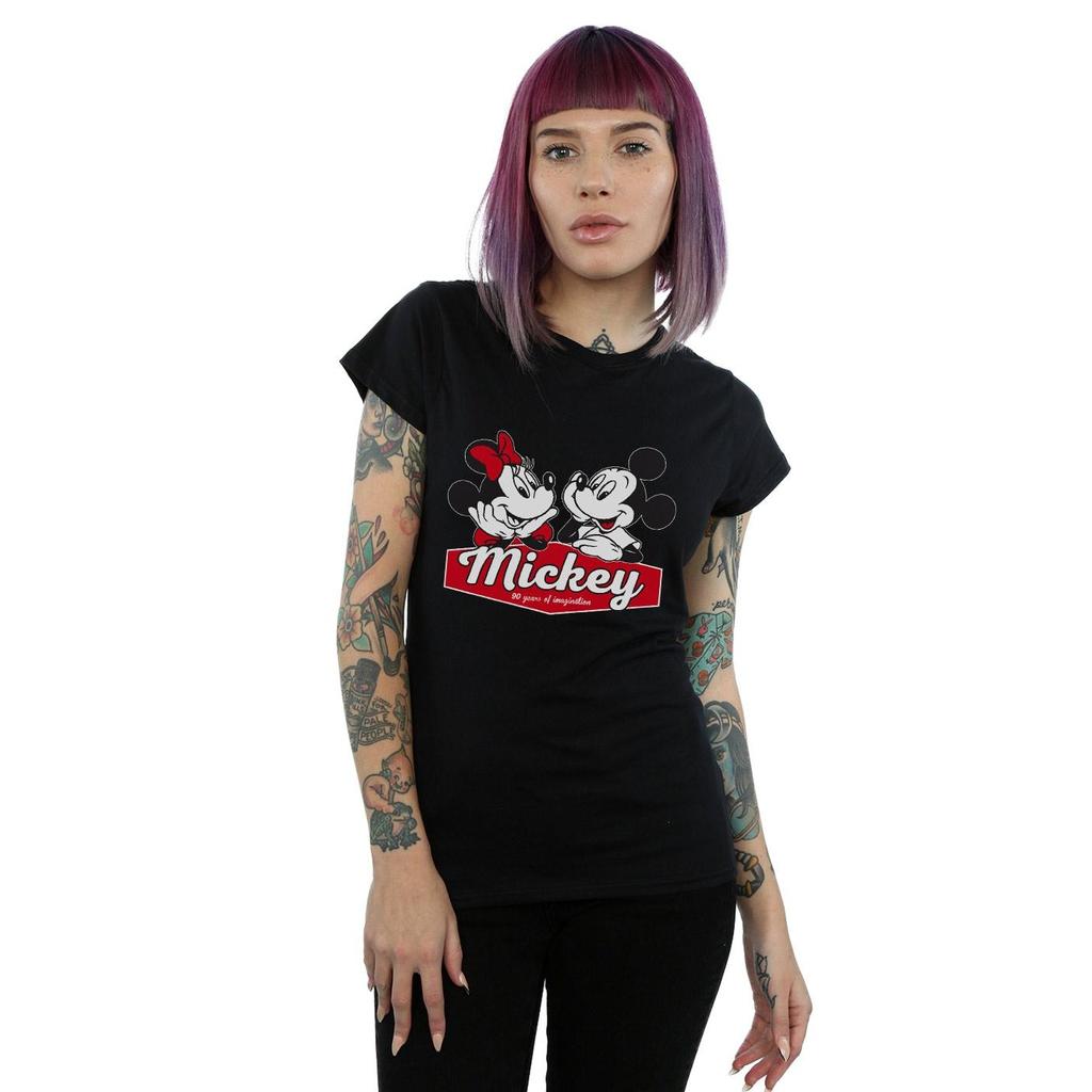 Disney Женская/дамская хлопковая футболка с надписью «Микки и Минни 90 лет»