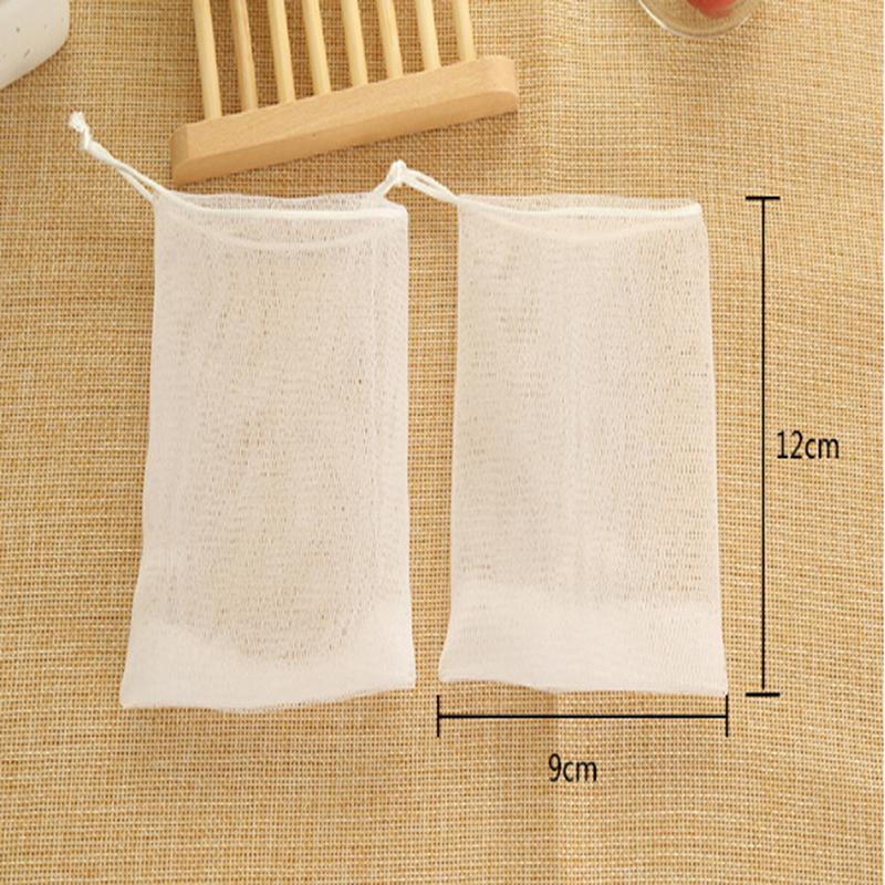 Foaming Net Soap Bag Bathroom Soap Foaming Net Foaming Cleaning Bath Soap Net Drawstring Bag Home Bathroom Exfoliating Supplies