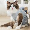 Cartoon Print Cat Recovery Suit Elastic Neck Back Bandage Breathable Cat Onesie Surgery Recovery Suit Female Cat Spay Recovery Suit