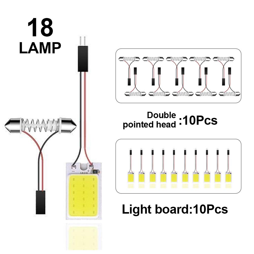 10 шт. светодиодные лампы для автомобиля панель 18/24/36/48 SMD T10 BA9s 12 В COB лампа автомобильный плафон лампы для чтения автомобильные аксессуары для интерьера