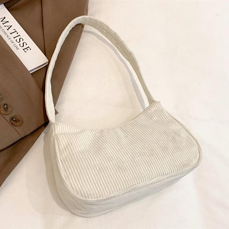 Corduroy Underarm Bag Casual Women Shoulder Bags Travel Armpit Shopping Pouch Phone Pouch Zipper Female Handbag Clutch