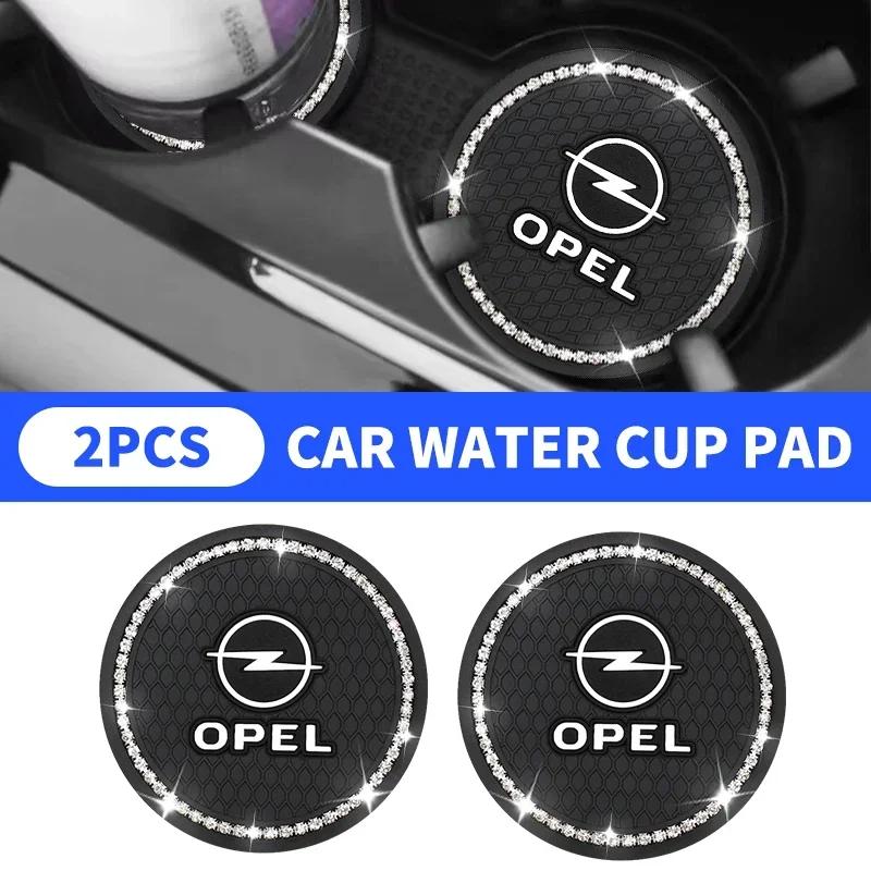 Q1022Q102Car Non-slip Water Cup Pad Diamond Rhinestone Bling Decoration For Opel Astra Insignia Corsa Zafira Meriva Mokka Vivaro Vectra