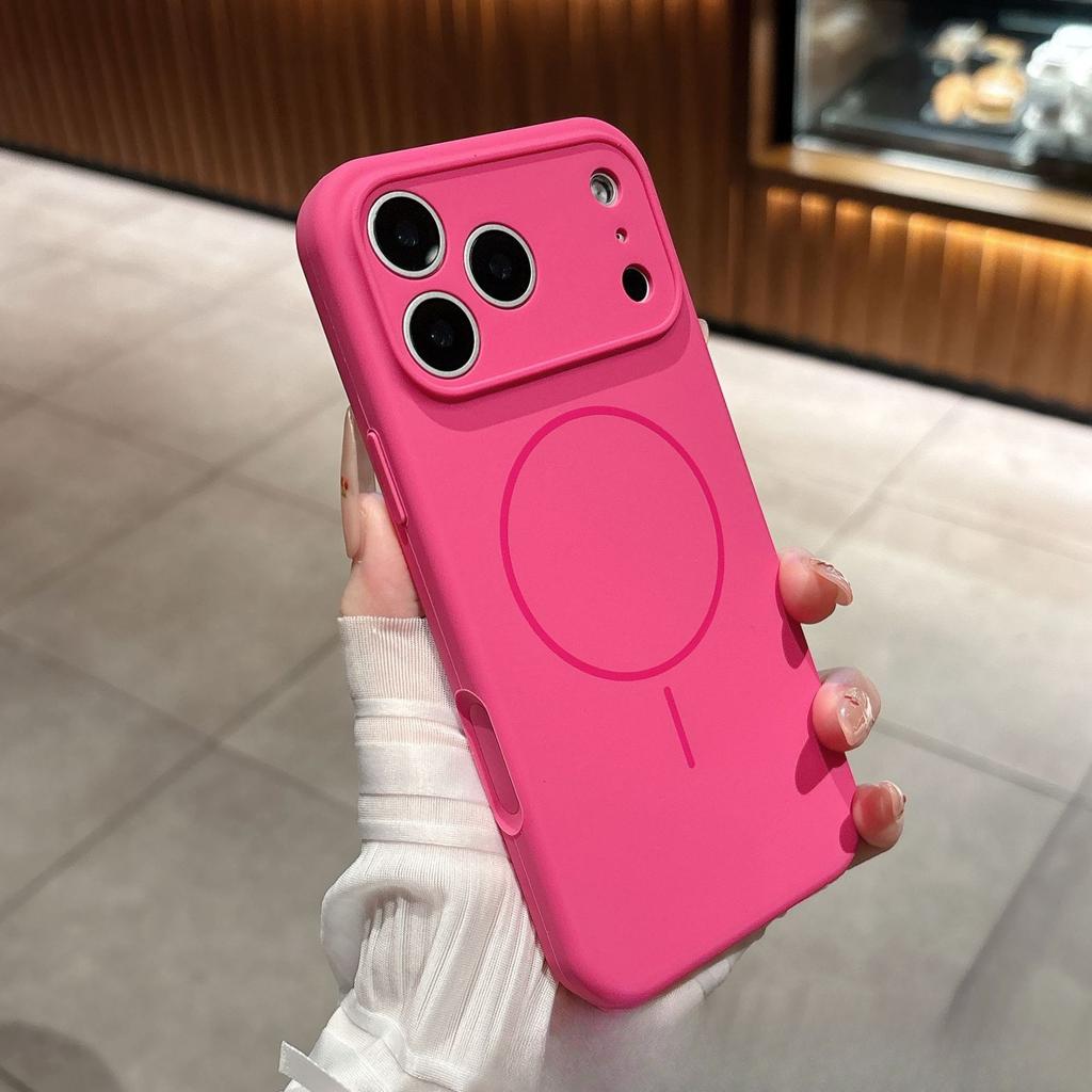 Применимо к iPhone17promax чехол для мобильного телефона из жидкого силикона с тонким кольцом, магнитный, для Apple 16, ощущение кожи, противоударный чехол 15