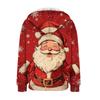 Women's Christmas Printed Sweatshirt  Winter Long Sleeve Cardigan Jacket With Pockets Zipper Hoodie Outerwear