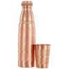 Copper Water Bottle Set With Glass |100% Copper Lining|Leak-proof & Rust-proof | 950ml