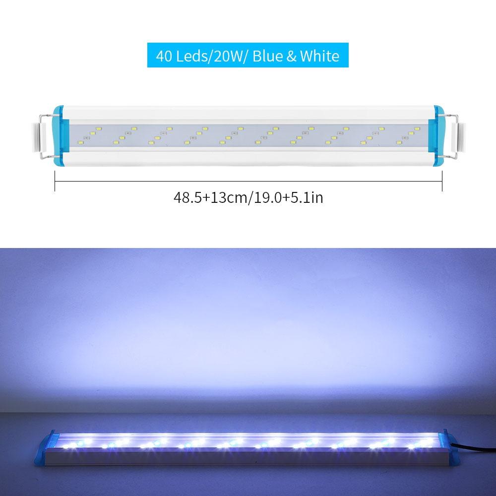 Супертонкий светодиодный светильник для аквариума, светильник для водных растений, 18-75 см, расширяемый водонепроницаемый зажим на лампе для аквариума