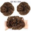XINRAN Girls Curly Scrunchie Chignon With Rubber Band Brown Gray Synthetic Hair Ring Wrap On Messy Bun Ponytails