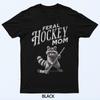 Retro Raccoon Feral Hockey Mom Hockey Player Trash Funny T-Shirt