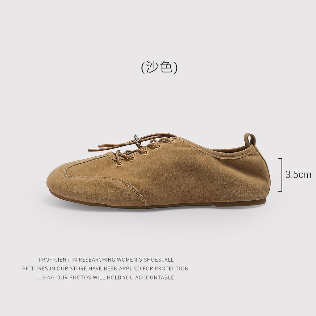 The First Layer Of Sheepskin European Retro Style Cross-Strap German Training Shoes Women'S Spring And Summer Soft-Soled Casual Shoes Are Versatile