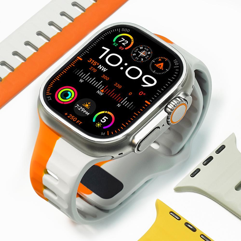 Встроенный силиконовый спортивный ремешок для Apple Watch Ultra 10 9 8 Se2 (Тип А)
