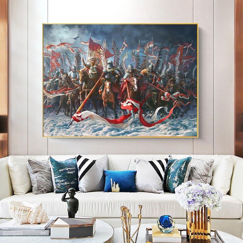 Retro Poster European Medieval War Canvas Painting and Printmaking Wall Art Nordic Living Room Decoration Picture No Frame