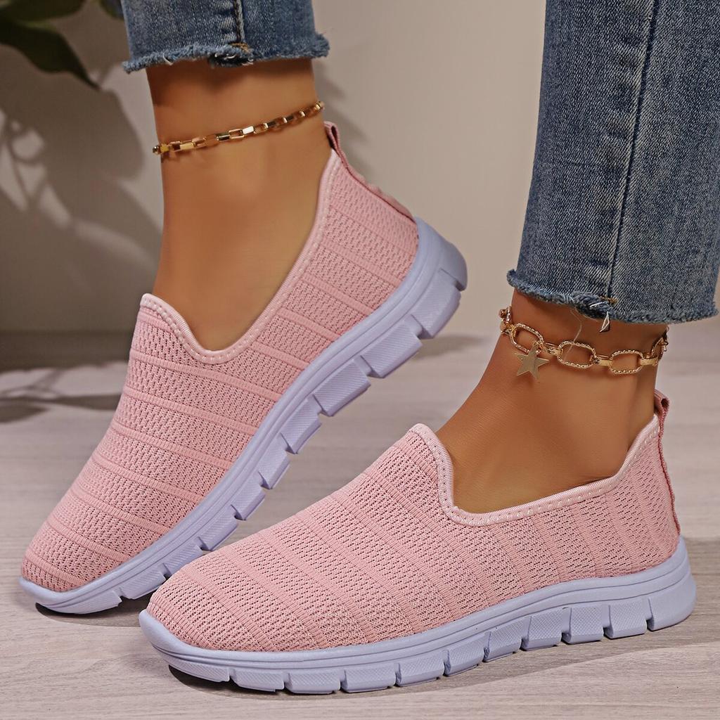 Fashion 2024Summer Sneakers Slip On Flat Shoe Women's Fashion Casual Loafers Walking Shoe Outdoor Mesh Soft Bottom Sports