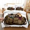 Комплект пододеяльников с 3D-принтом «Собака и кошка», милые кавайные животные, размер кинг/квин, полиэстер, чехол для одеяла для детского постельного комплекта для мальчика/девочки