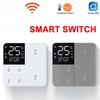 Умный WiFi выключатель с функцией отображения времени и температуры 100-250 В 1/2/3 клавишный настенный выключатель света с таймером и дистанционным управлением