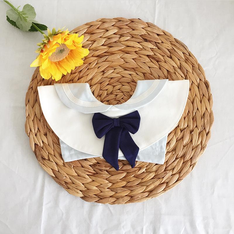 Sweet Baby Girls Boys Cotton Bibs Round Soft Waterproof Fake Collar Accessories Korean Style Kids Lace Neck Wear Children Items