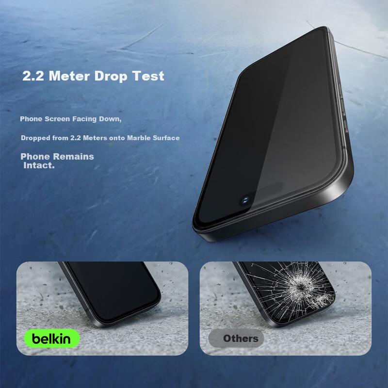 Belkin Защитное стекло для экрана Apple iPhone 16/15/14 Pro Закаленное AR Антибликовое Премиум-версия