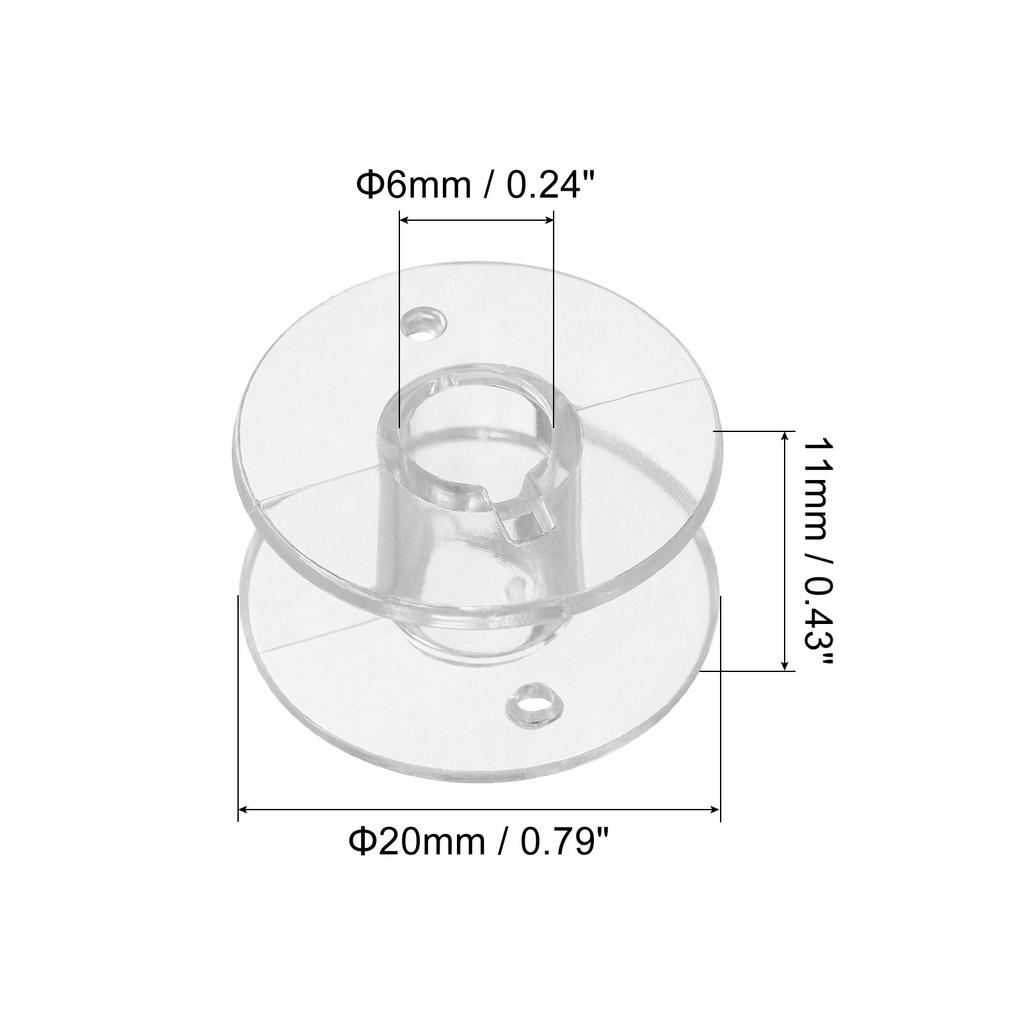 25Pcs Plastic Bobbins Sewing Machine Bobbin Embroidery Bobbins with Case Transparent Sewing Machine Bobbins Spools Clear