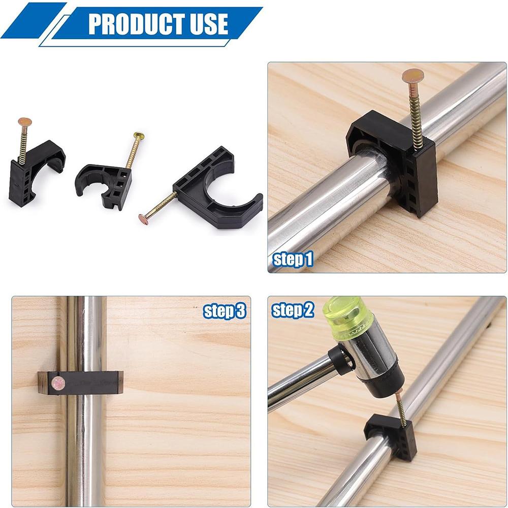 Набор из 50 шт. 1/2" полухомутов J-образный крюк с гвоздями для трубных соединений