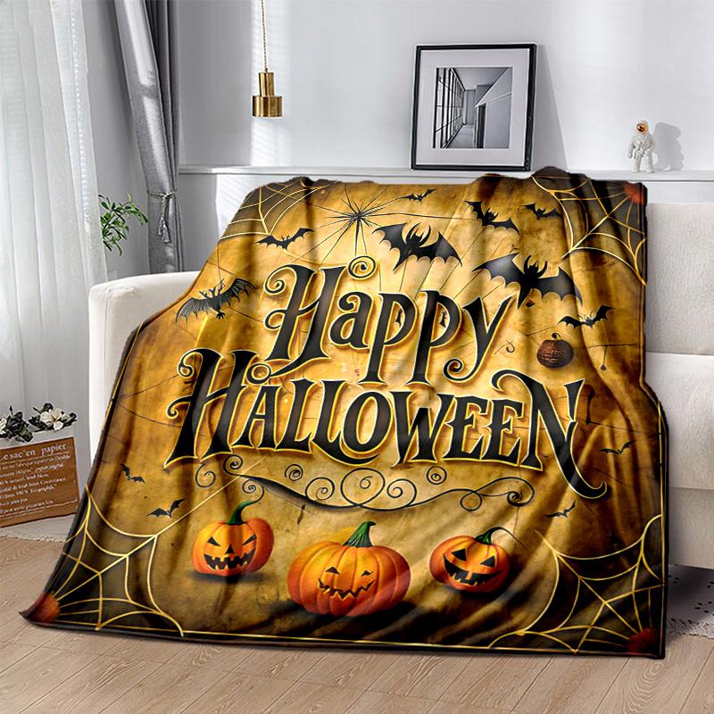 1pc Halloween Happy Day Blanket Cute Home Decor for All Seasons, Living Room, Travel, Camping, Car Blankets