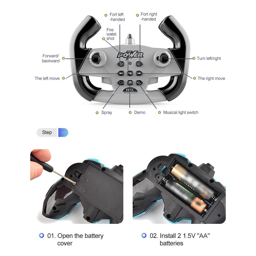 Детский механический танк с дистанционным управлением, распознающий жесты, запускающий водяную бомбу, четырехколесный внедорожник, радиоуправляемая игрушка