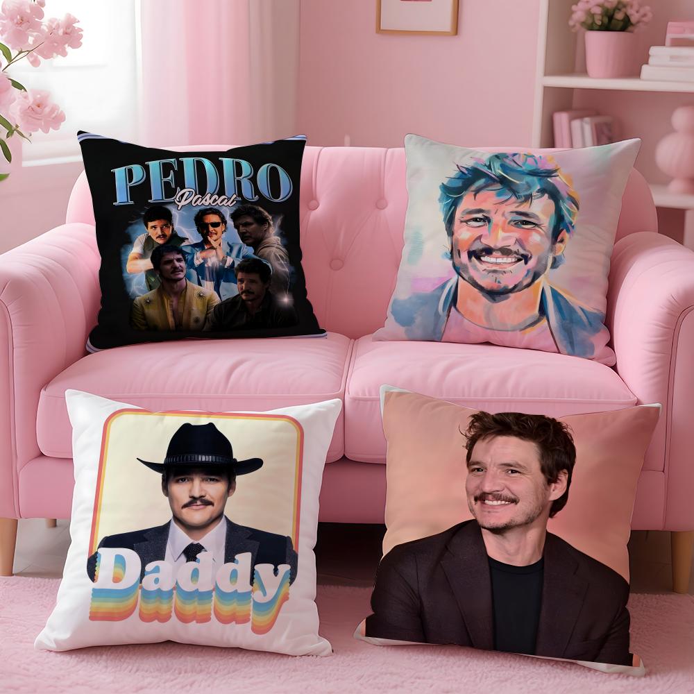 Hot Charismatic American Actor PPedro Pascal Cushion Cover Pillow Case Soft Skin Friendly Fabric Concealed Zipper