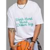 Белая футболка Work Hard Hard Dream Big принт Мотивационная цитата Повседневная одежда для мужчин и женщин Уличная мода Топ Наряд на каждый день