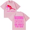 Summer Unisex Vintage Top Madonna CONFESSIONS II Album Tour  Print Tshirt Unisex Women Fashion Lightweight Clothing Tshirt