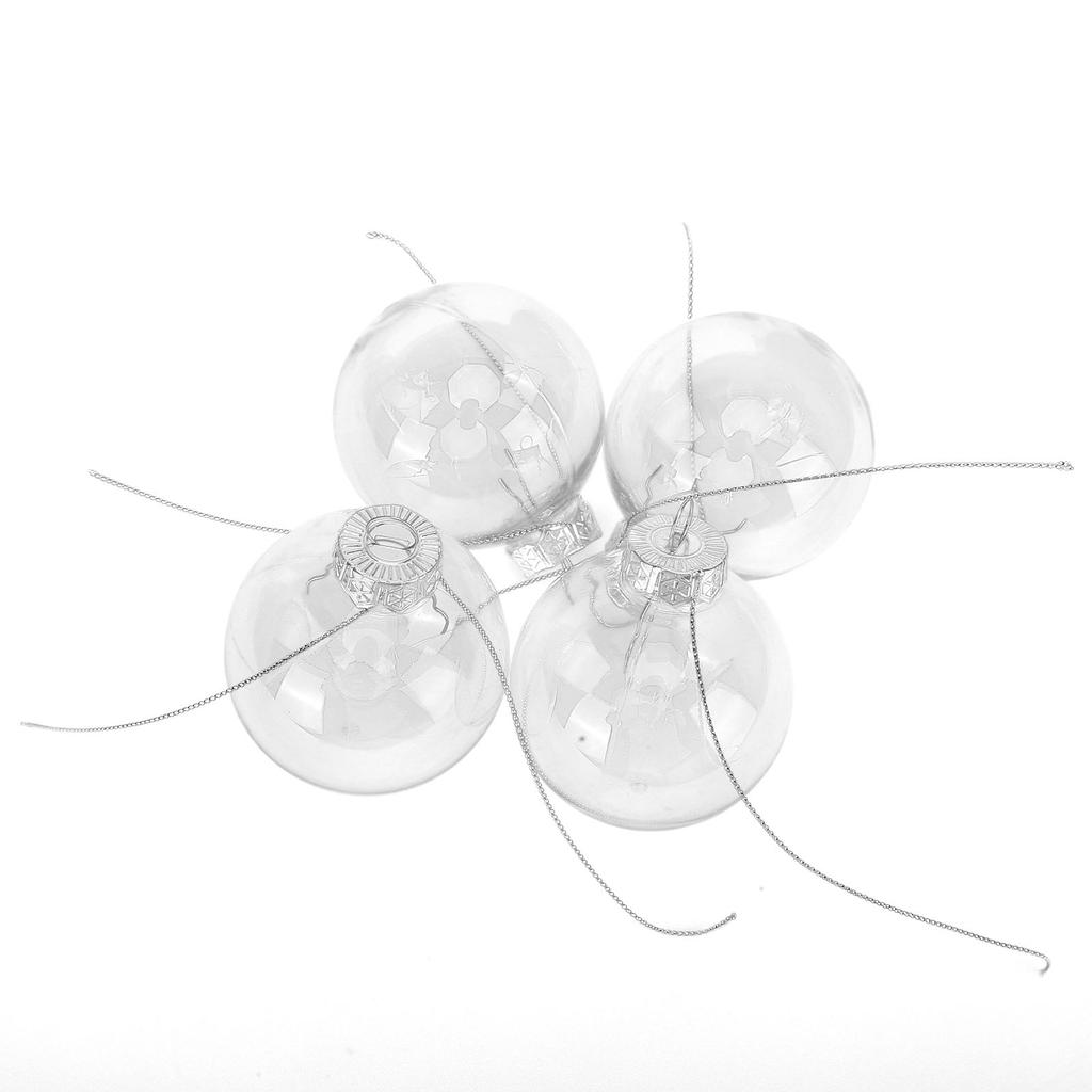 10Pcs/Set Decorative Hanging Ball Reusable Fillable Transparent Christmas Ball for Holiday Party6cm