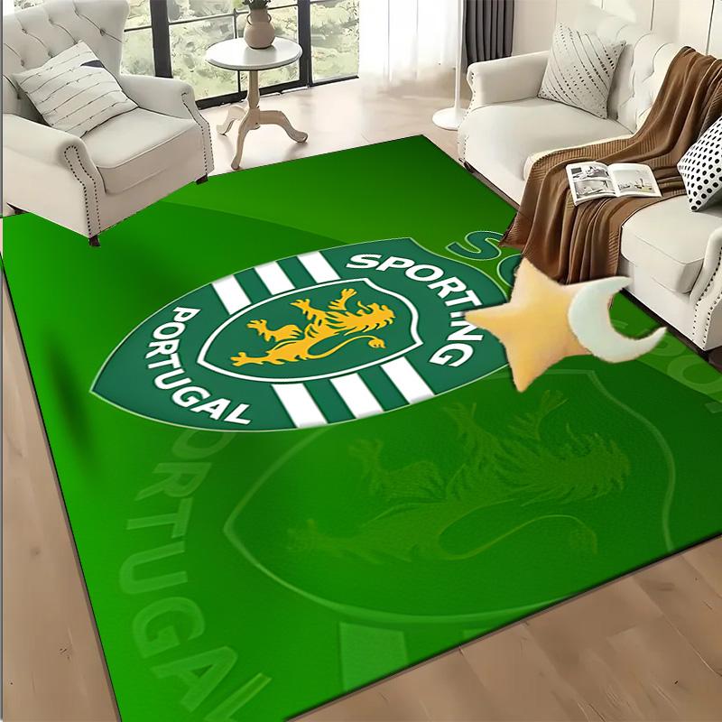 1PC Sporting Portugal Crest Floor Mat for Living Room, Game Rooms, Office, Bedroom, Office Floor Mat Playful Design, Christmas fan gifts