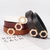 Womens Stylish Pu Leather Belt With Alloy Flat Buckle Suitable For Daily Outfits