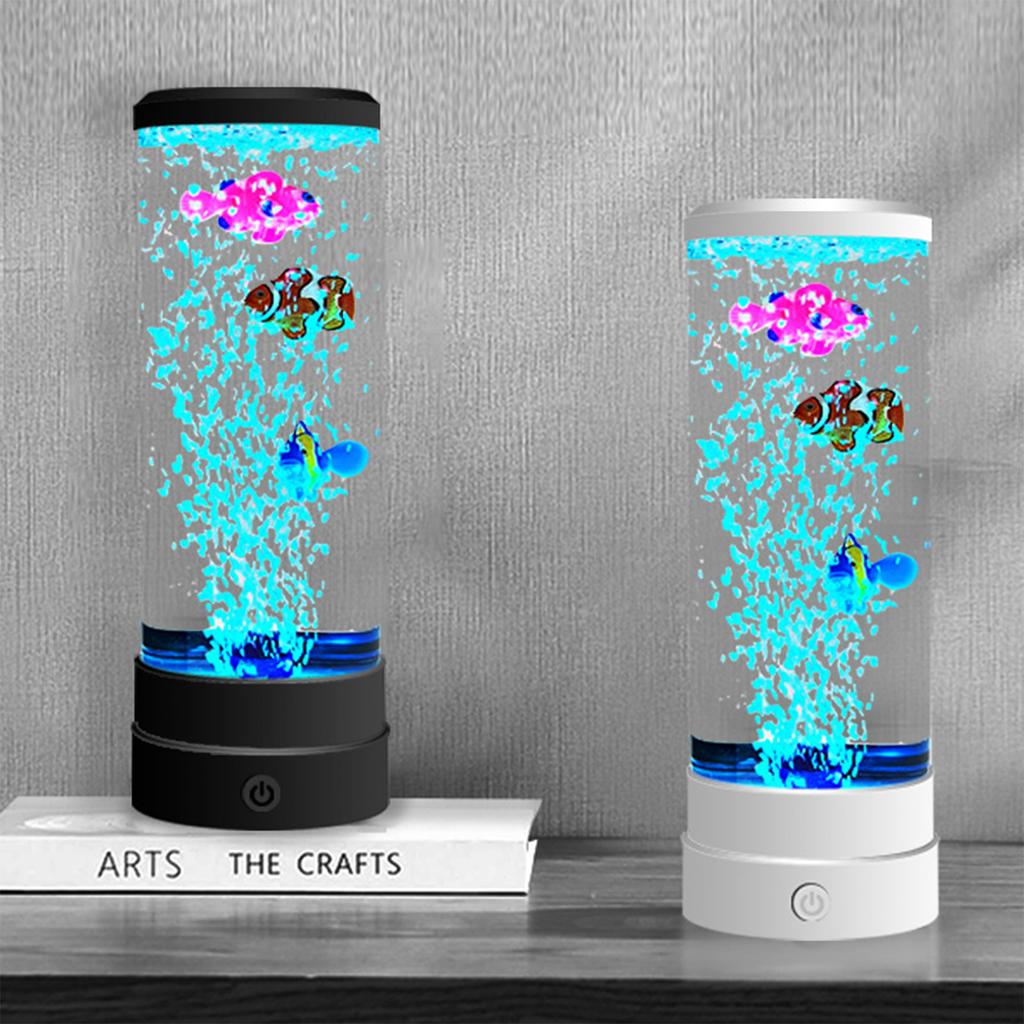 USB Colorful Bubble Fish Lamp Bedroom LED NightLight Color Changing For Home Office Gaming Room Desk Gift Indoor Decor Ornaments