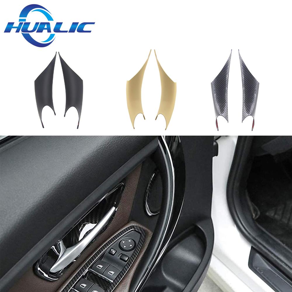 HUALIC 2pcs ABS Retrofit Interior Door Handle Pull Protective Cover For BMW 3 4 Series F30 F35 2012 2013 2014 2015 2016